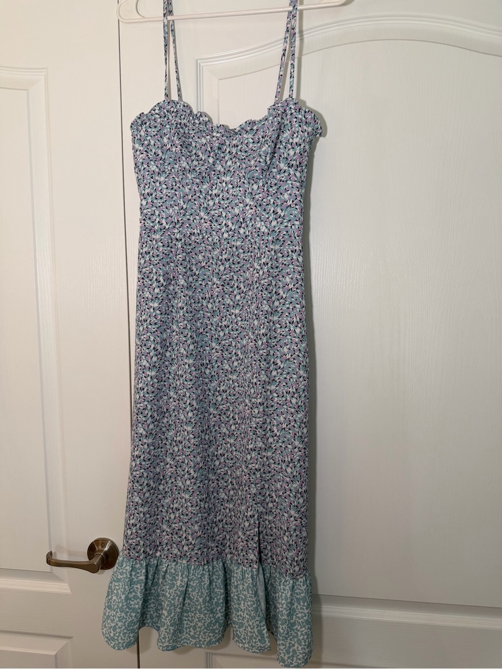 French Connection Floral Spaghetti-Strap Midi Dress in Lavender
